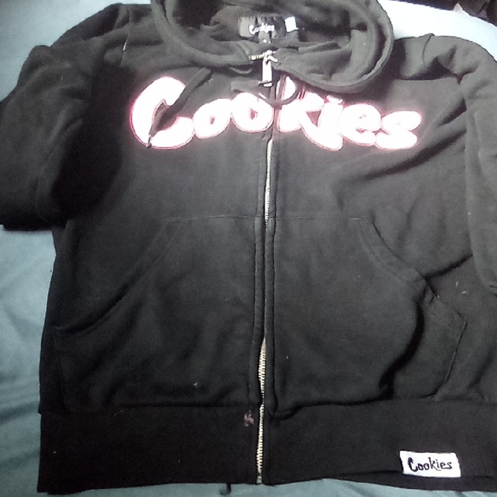 Black Zip Up Sweater with Ribbed Cuffs